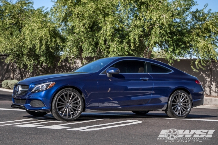 2017 Mercedes-Benz C-Class Coupe with 20" Vossen VFS-2 in Gloss Graphite wheels