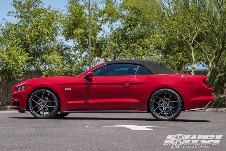 2015 Ford Mustang with 20" Giovanna Haleb in Black Smoked wheels