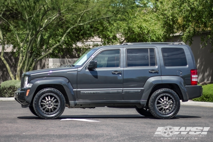 2011 Jeep Liberty with 18" Black Rhino Tanay in Matte Black (Dark Matte) wheels