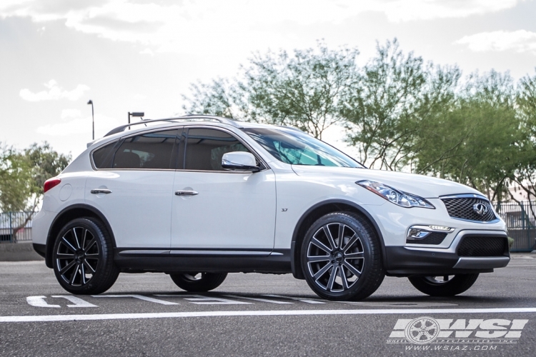 2016 Infiniti QX50 with 20" Gianelle Santoneo in Matte Black (Ball Cut Details) wheels