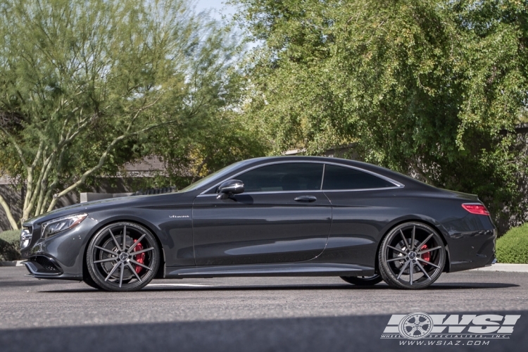 2016 Mercedes-Benz S-Class with 22" Koko Kuture Le Mans in Matte Black Machined (Dark Tint) wheels