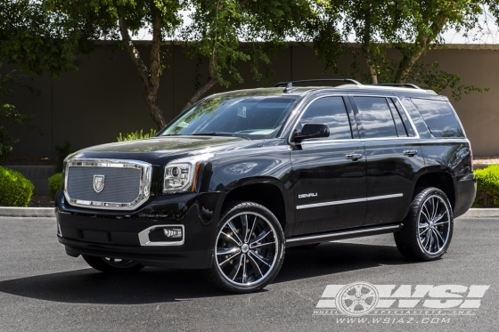 2016 GMC Yukon with 24" Asanti VF-604 in Black Machined wheels