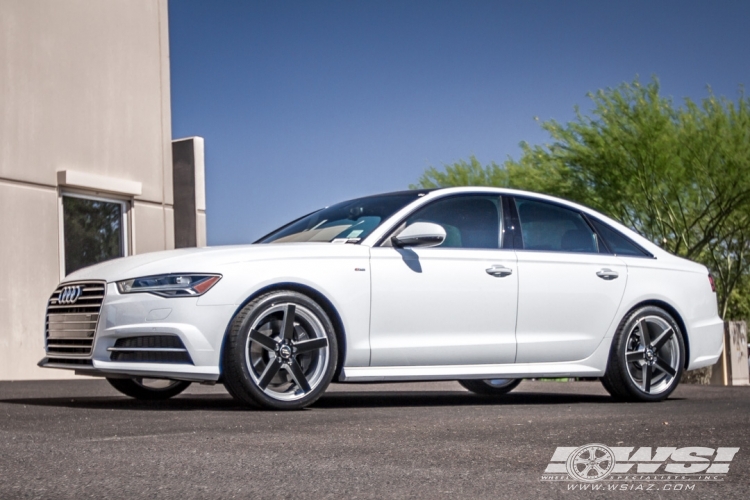 2016 Audi A6 with 20" Koko Kuture Sardinia-5 in Silver (Black Anodized Face) wheels