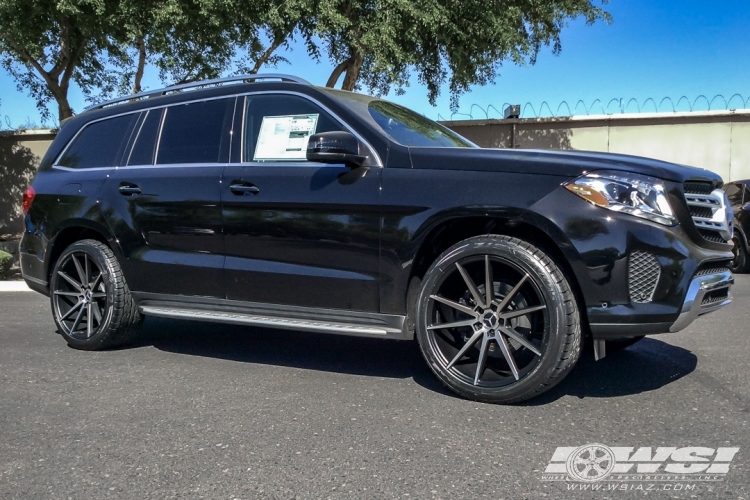 2017 Mercedes-Benz GLS/GL-Class with 22" Koko Kuture Le Mans in Matte Black Machined (Dark Tint) wheels