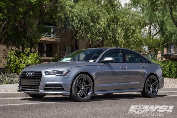 2016 Audi A6 with 20" Vossen VFS-5 in Gloss Graphite wheels