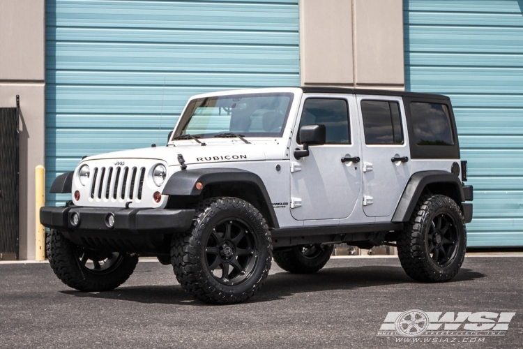 2013 Jeep Wrangler with 20" Black Rhino Glamis in Matte Black wheels