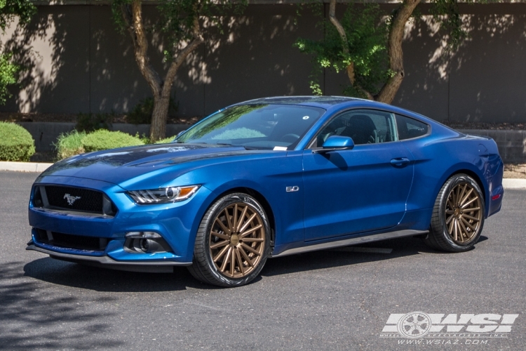 2017 Ford Mustang with 20" Vossen VFS-2 in Satin Bronze wheels