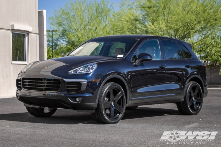 2016 Porsche Cayenne with 22" TSW Regis in Matte Black wheels