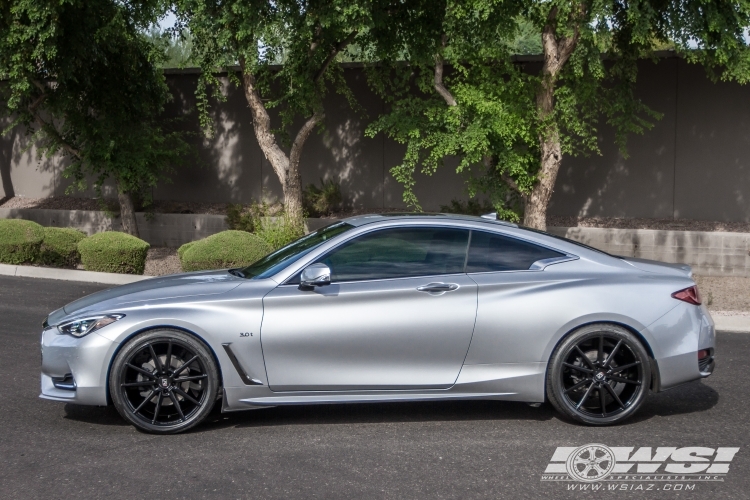 2017 Infiniti Q60 with 20" Koko Kuture Le Mans in Gloss Black wheels