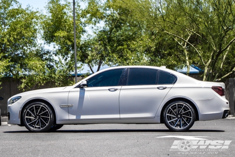 2013 BMW 7-Series with 20" Koko Kuture Surrey in Black Machined wheels