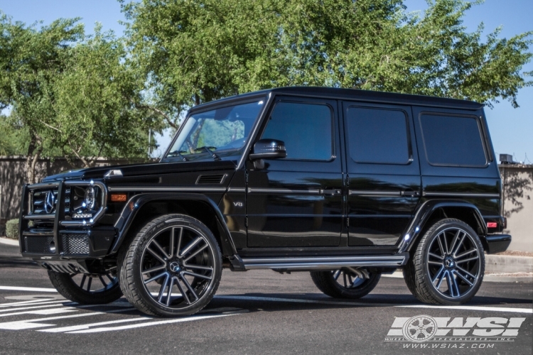 2016 Mercedes-Benz G-Class with 24" Koko Kuture Massa-7 in Machined Black wheels