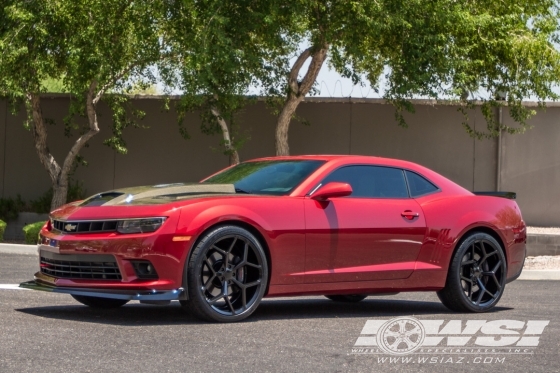 2014 Chevrolet Camaro with 22" MRR M228 in Gloss Black wheels