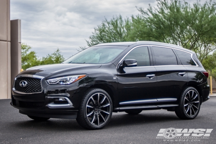 2016 Infiniti QX60 with 22" Gianelle Cuba-10 in Matte Black (w/Ball Cut Details) wheels