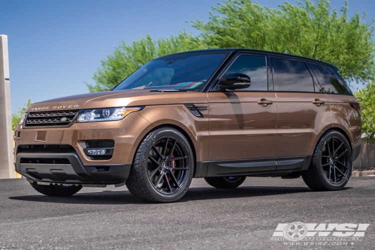 2016 Land Rover Range Rover Sport with 22" Gianelle Monaco in Semi Gloss Black wheels