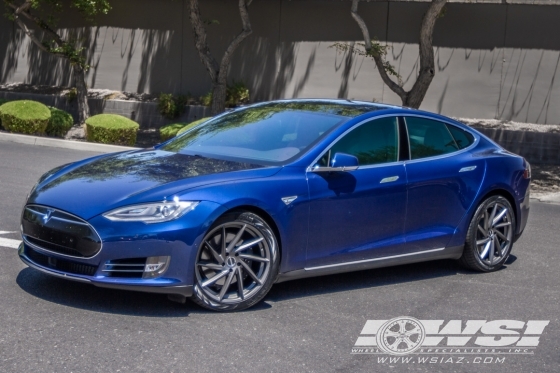 2016 Tesla Model S with 20" RSR R701 in Gray wheels