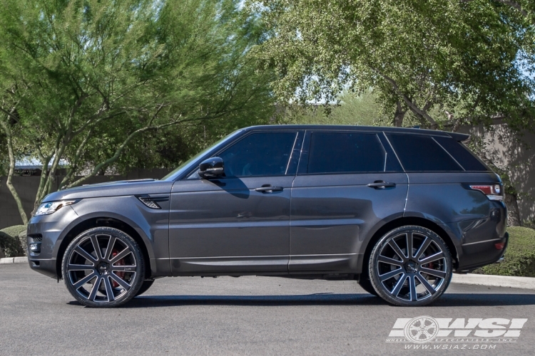 2016 Land Rover Range Rover Sport with 24" Gianelle Santoneo in Matte Black (Ball Cut Details) wheels