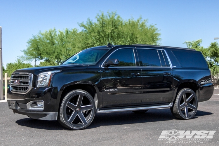 2016 GMC Yukon with 24" Heavy Hitters HH15 in Black Milled wheels