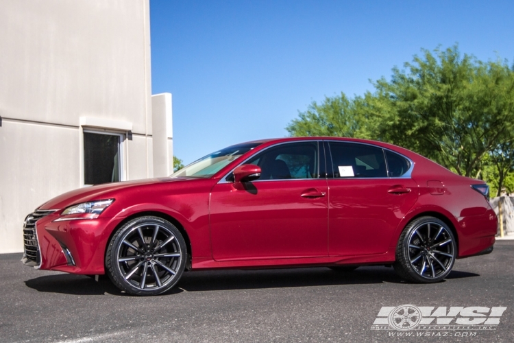 2016 Lexus GS with 20" Gianelle Cuba-10 in Matte Black (w/Ball Cut Details) wheels