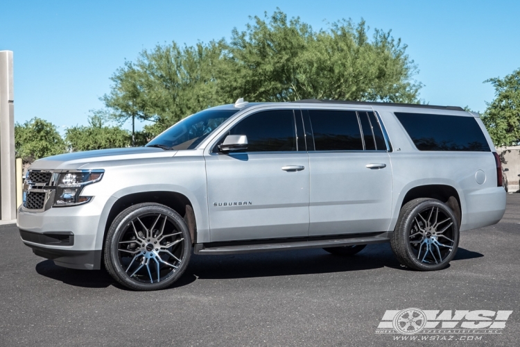 2016 Chevrolet Suburban with 24" Giovanna Bogota in Gloss Black Machined wheels