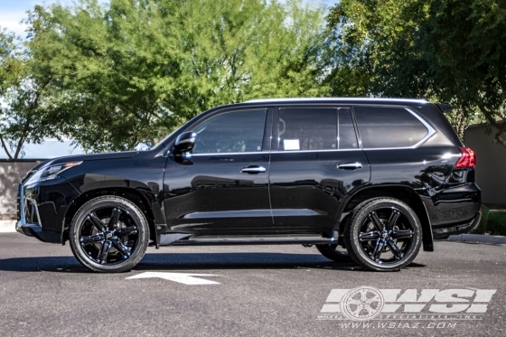 2017 Lexus LX with 22" CEC 826 in Gloss Black wheels