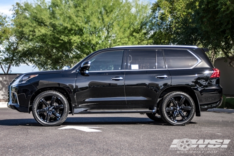 2017 Lexus LX with 22" CEC 826 in Gloss Black wheels