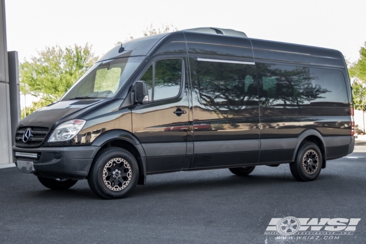 2008 Mercedes-Benz Sprinter with 17" Black Rhino Warlord in Matte Black Machined (Dark Tint Lip) wheels