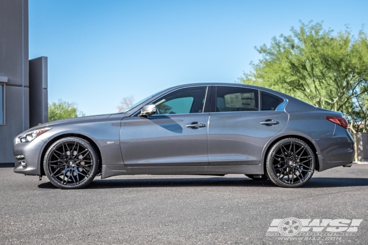 2016 Infiniti Q50 with 20" Koko Kuture Funen in Gloss Black wheels