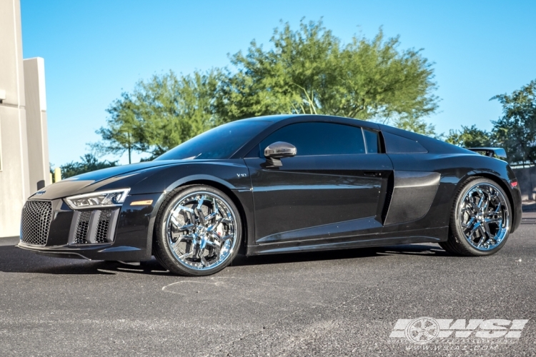 2017 Audi R8 with 20" Lexani Forged LF-110 in Chrome wheels