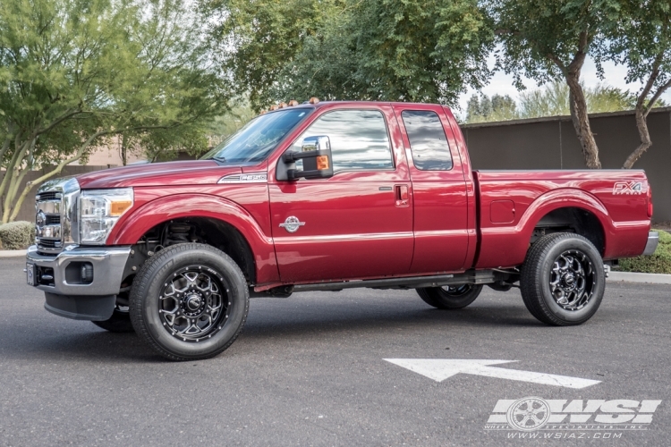 2015 Ford F-350 with 20" SOTA Off Road S.K.U.L. in Black Milled (Death Metal) wheels