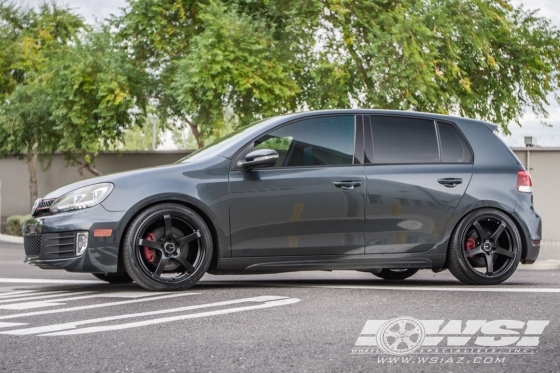 2013 Volkswagen GTI with 18" Enkei Kojin in Matte Black wheels