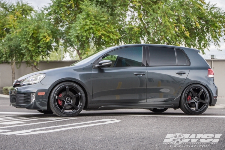 2013 Volkswagen GTI with 18" Enkei Kojin in Matte Black wheels