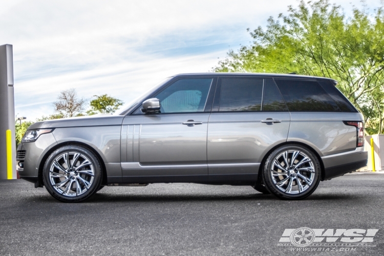 2017 Land Rover Range Rover with 22" Redbourne Noble in Matte Silver (Gloss Black Face) wheels