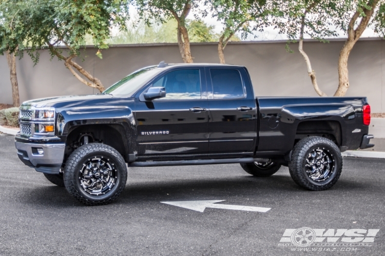 2015 Chevrolet Silverado 1500 with 20" SOTA Off Road S.C.A.R. 6 in Black Milled (Death Metal) wheels