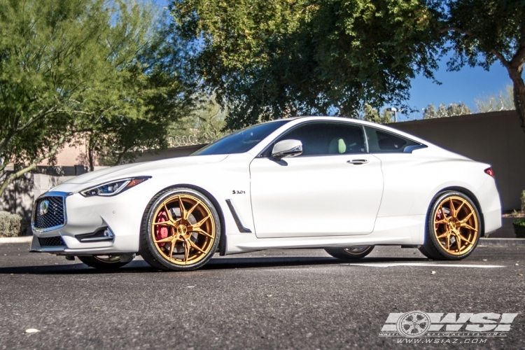 2017 Infiniti Q60 with 20" Rohana RFX5 in Gold wheels