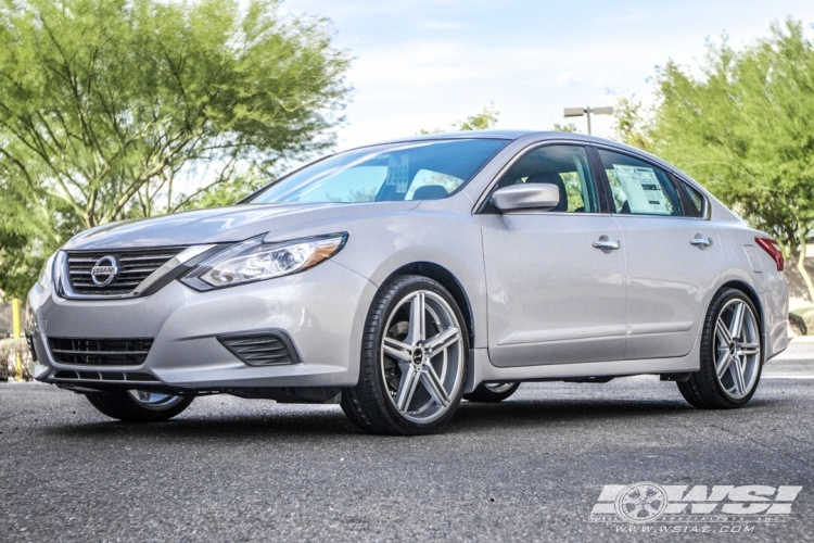 2017 Nissan Altima with 20" Gianelle Lucca in Silver Machined wheels