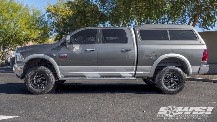 2012 Ram Pickup with 18" Black Rhino Sierra in Gloss Black (Milled Accents) wheels