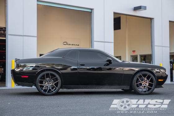 2013 Dodge Challenger with 22" Giovanna Haleb in Black Smoked wheels