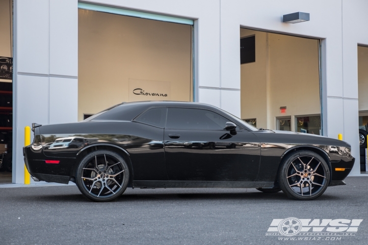 2013 Dodge Challenger with 22" Giovanna Haleb in Black Smoked wheels