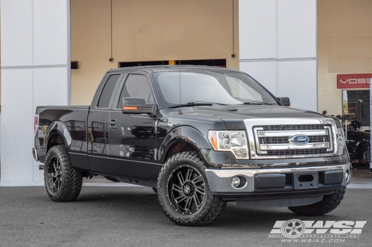 2013 Ford F-150 with 20" Hostile Off Road H110 Stryker in Gloss Black Milled (Blade Cut) wheels