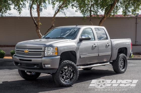 2012 Chevrolet Silverado 1500 with 20" SOTA Off Road R.E.P.R. 6 in Black Milled (Death Metal) wheels