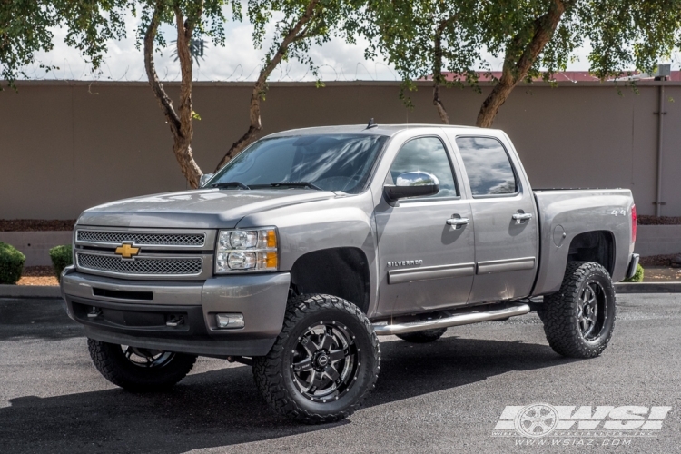 2012 Chevrolet Silverado 1500 with 20" SOTA Off Road R.E.P.R. 6 in Black Milled (Death Metal) wheels