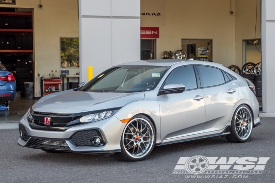 2017 Honda Civic with 20" BBS RSGT in Silver wheels
