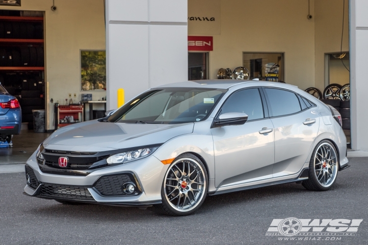 2017 Honda Civic with 20" BBS RSGT in Silver wheels