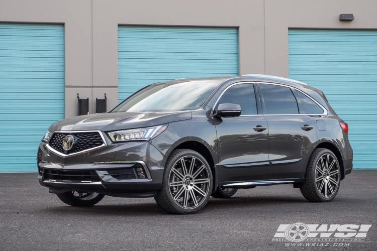 2017 Acura MDX with 22" Gianelle Tropez in Satin Black Machined wheels