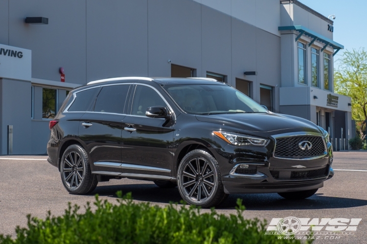 2017 Infiniti QX60 with 20" Gianelle Santoneo in Matte Black (Ball Cut Details) wheels