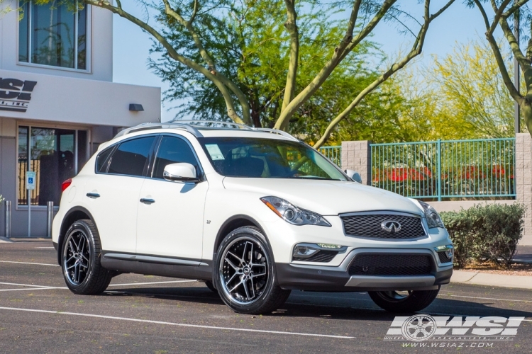 2017 Infiniti QX50 with 20" Giovanna Austin in Satin Black Machined (Chrome Stainless Steel Lip) wheels