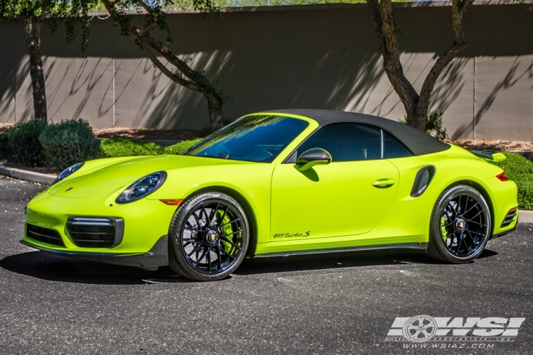 2017 Porsche 911 with Powder Coating Porsche 911 Turbo S in Gloss Black wheels