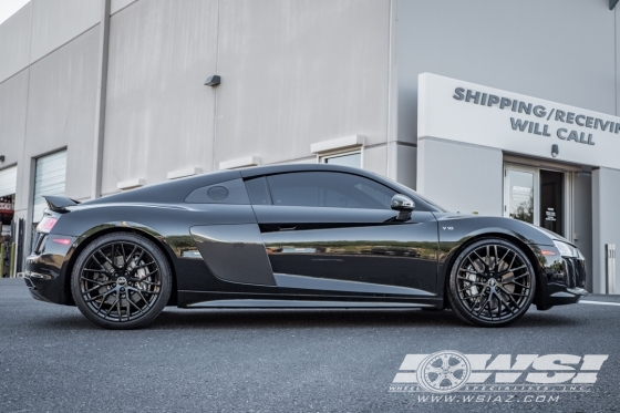 2017 Audi R8 with 20" Powder Coating Audi R8 in Gloss Black wheels