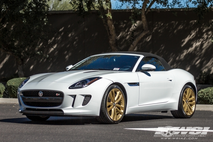 2016 Jaguar F-Type with 20" Powder Coating Jaguar F-Type in Gold wheels