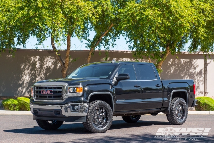 2015 GMC Sierra 1500 with 20" SOTA Off Road S.C.A.R. 6 in Black Milled (Death Metal) wheels